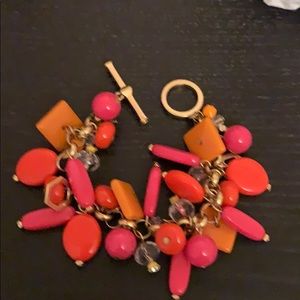 Orange and pink stone bracelet